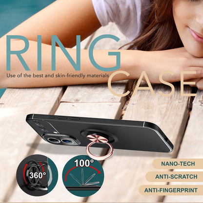 NALIA Ringhülle für iPhone 16 Plus – Ring-Ständer 360° & für Magnet-Halter – GRIP360 (Mattiertes Silikon Case) – Marke aus Berlin