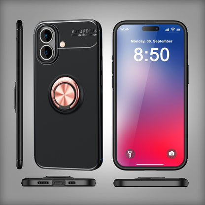 NALIA Ringhülle für iPhone 16 Plus – Ring-Ständer 360° & für Magnet-Halter – GRIP360 (Mattiertes Silikon Case) – Marke aus Berlin