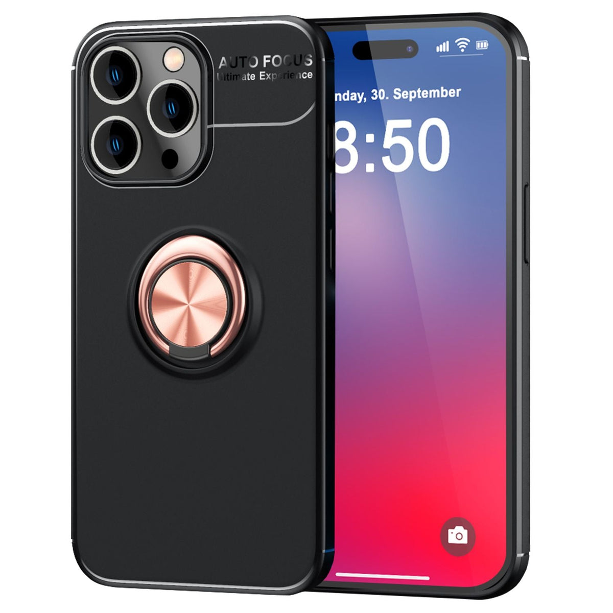 NALIA Ringhülle für iPhone 16 Pro Max – Ring-Ständer 360° & für Magnet-Halter – GRIP360 (Mattiertes Silikon Case) – Marke aus Berlin