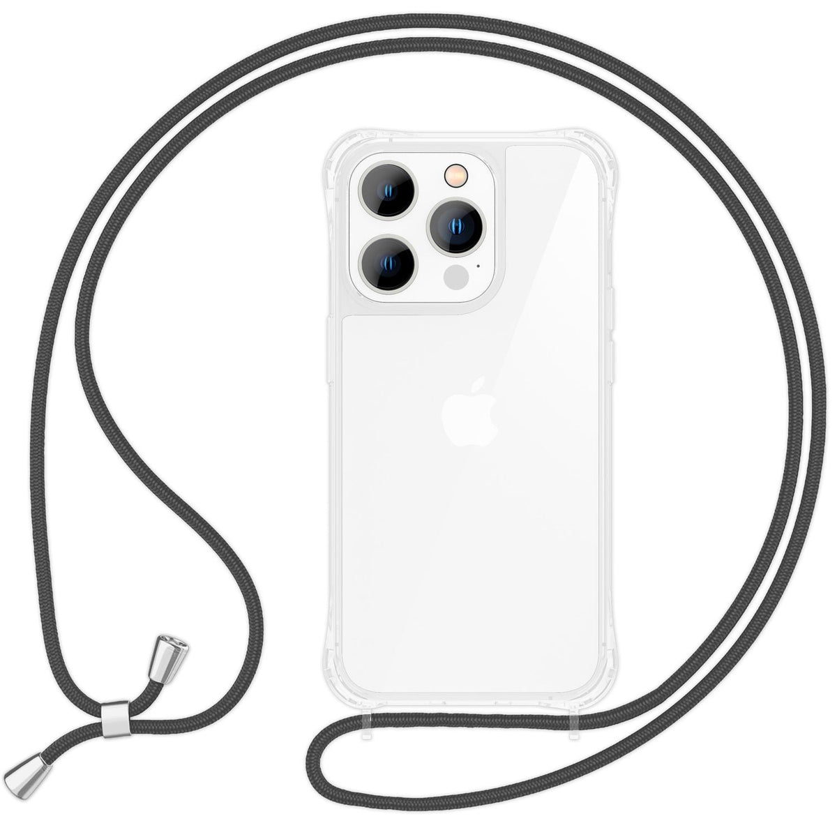 NALIA Handykette für iPhone 16 Pro – Transparentes Hybrid-Case & Band – HANGIT PRO (Anti-Gelb Rückseite & Verstellbar) – Marke aus Berlin