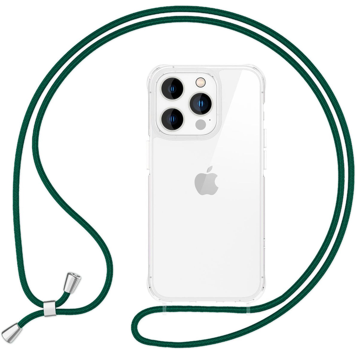 NALIA Handykette für iPhone 16 Pro – Transparentes Hybrid-Case & Band – HANGIT PRO (Anti-Gelb Rückseite & Verstellbar) – Marke aus Berlin