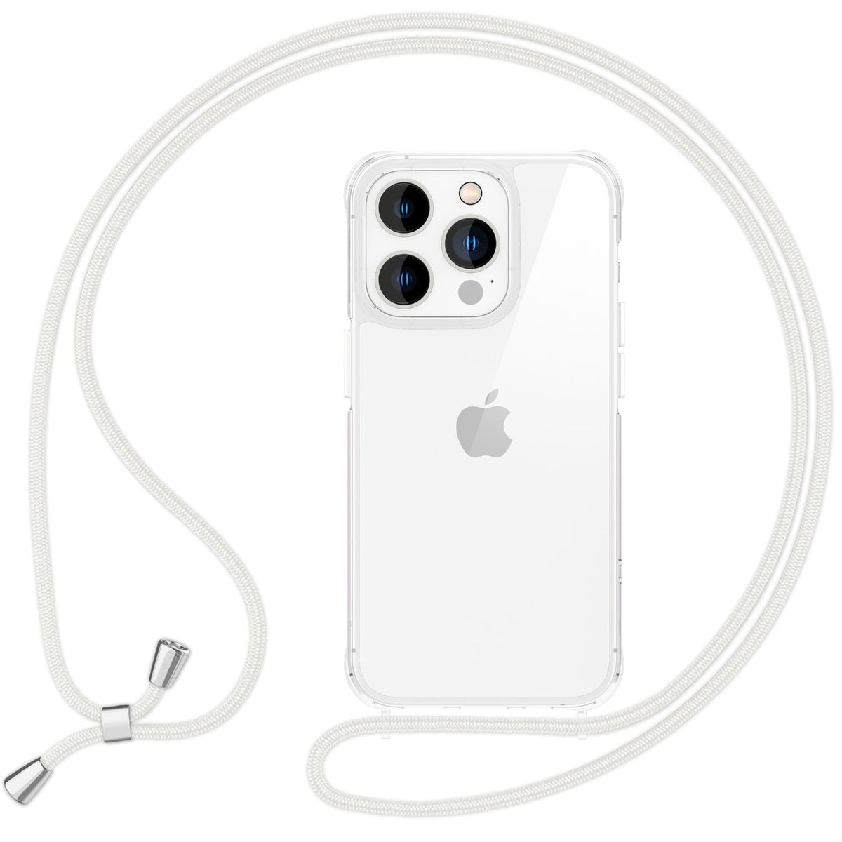 NALIA Handykette für iPhone 16 Pro – Transparentes Hybrid-Case & Band – HANGIT PRO (Anti-Gelb Rückseite & Verstellbar) – Marke aus Berlin