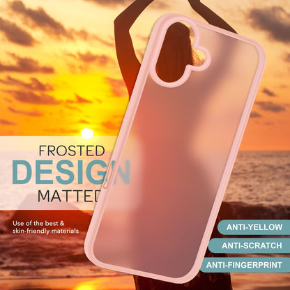 NALIA Matte Handyhülle für iPhone 16 – Stoßfester Silikon-Rahmen & Semi-Transparent – FUZION (Anti-Fingerprint Case) – Marke aus Berlin