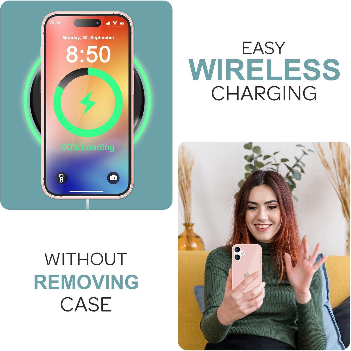 NALIA Matte Handyhülle für iPhone 16 – Stoßfester Silikon-Rahmen & Semi-Transparent – FUZION (Anti-Fingerprint Case) – Marke aus Berlin