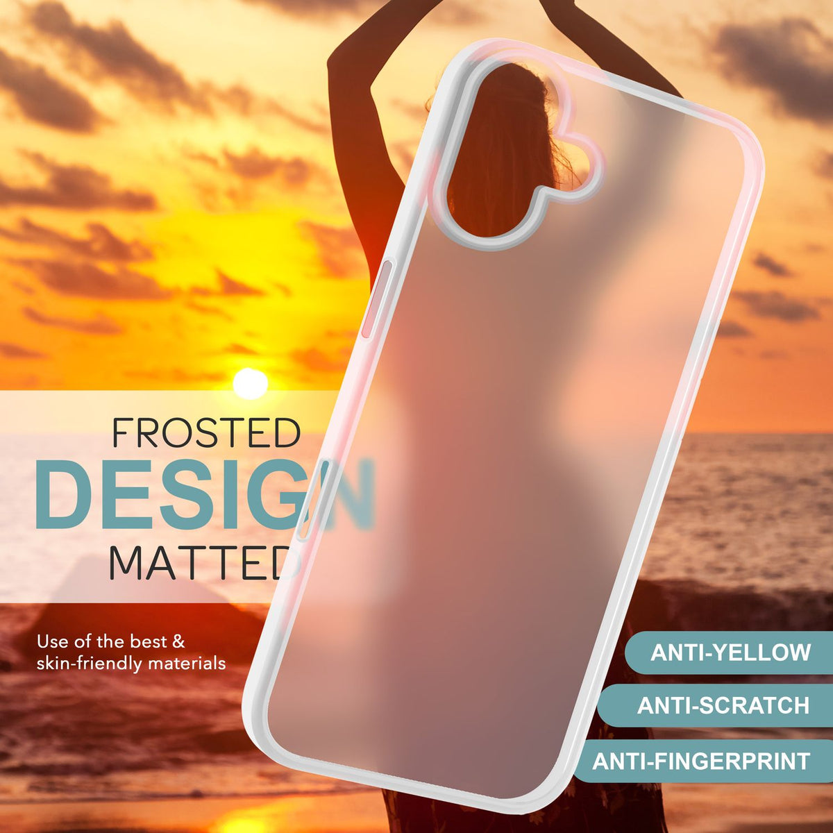 NALIA Matte Handyhülle für iPhone 16 – Stoßfester Silikon-Rahmen & Semi-Transparent – FUZION (Anti-Fingerprint Case) – Marke aus Berlin