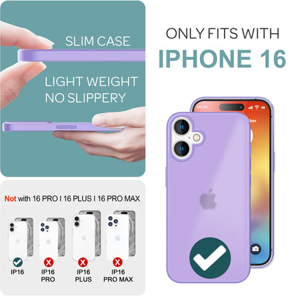 NALIA Matte Handyhülle für iPhone 16 – Stoßfester Silikon-Rahmen & Semi-Transparent – FUZION (Anti-Fingerprint Case) – Marke aus Berlin