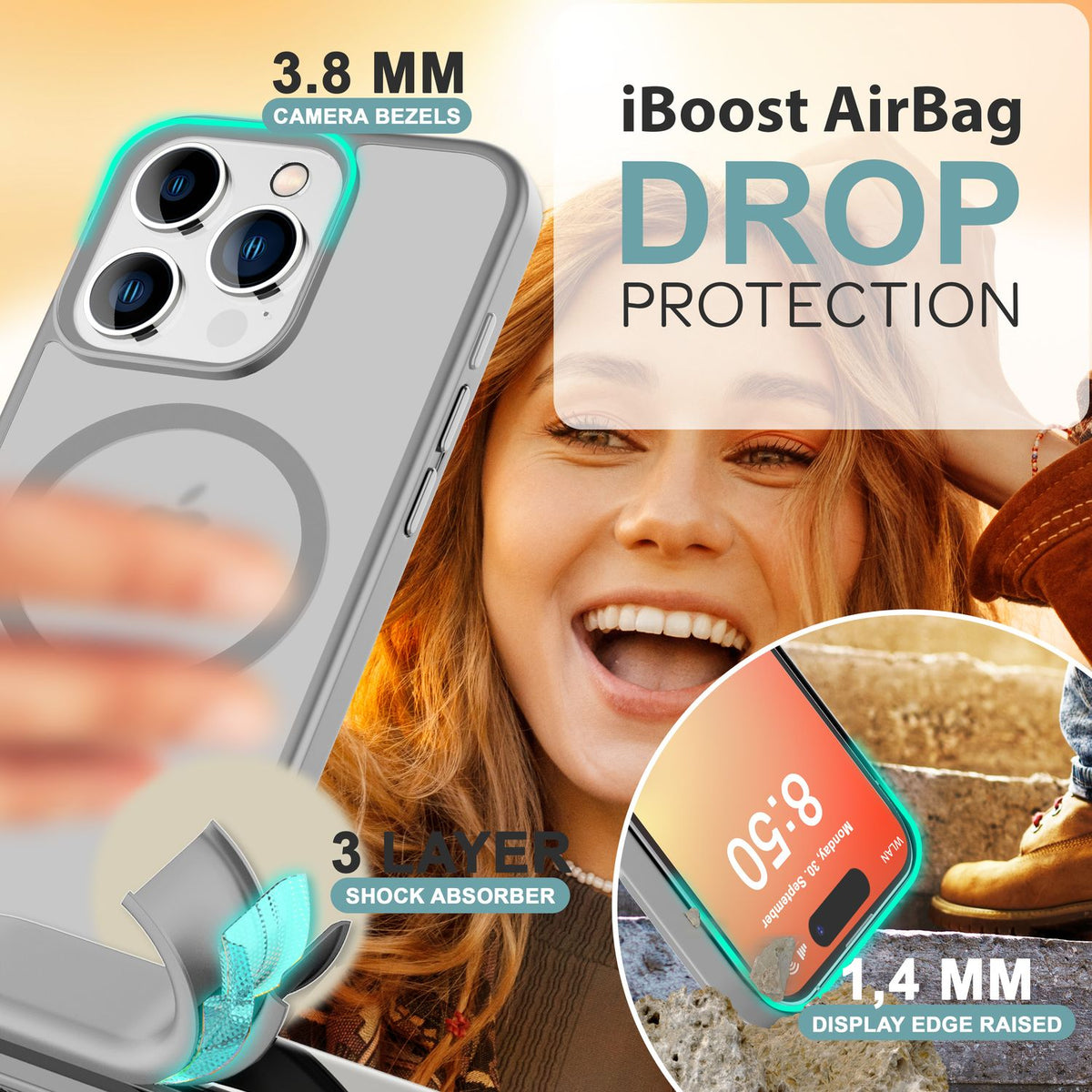 NALIA Magnet-Case für iPhone 16 Pro Max – Matt-Transparent & MagSafe Kompatibel – MATTEX (Rutschfest, Stoßfest & Anti-Fingerabdruck) – Marke aus Berlin