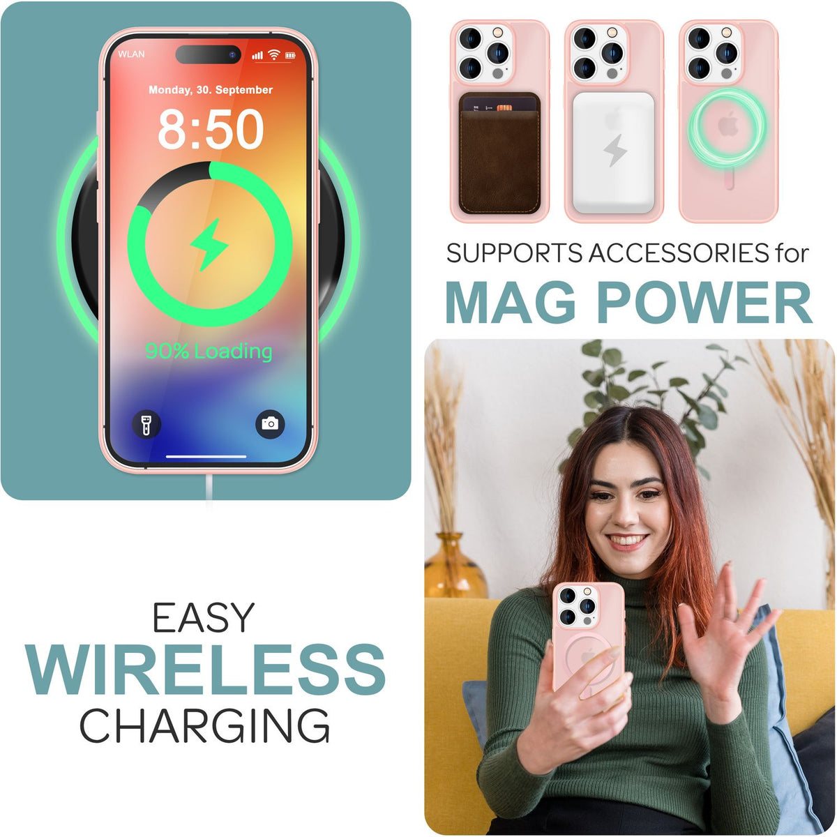 NALIA Magnet-Case für iPhone 16 Pro Max – Matt-Transparent & MagSafe Kompatibel – MATTEX (Rutschfest, Stoßfest & Anti-Fingerabdruck) – Marke aus Berlin
