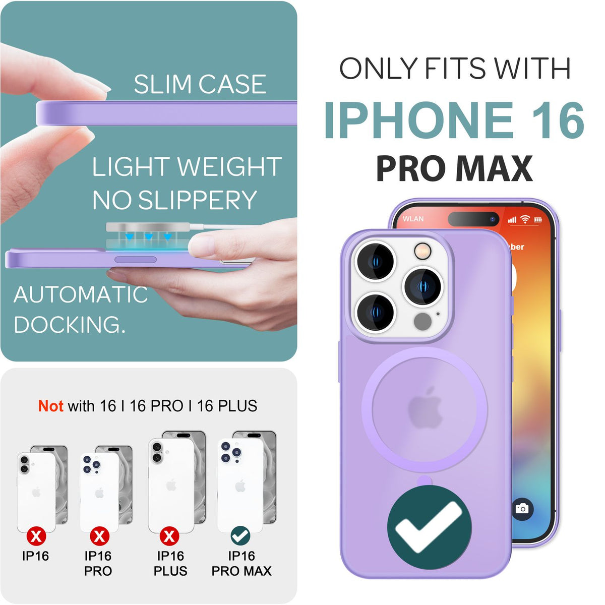 NALIA Magnet-Case für iPhone 16 Pro Max – Matt-Transparent & MagSafe Kompatibel – MATTEX (Rutschfest, Stoßfest & Anti-Fingerabdruck) – Marke aus Berlin