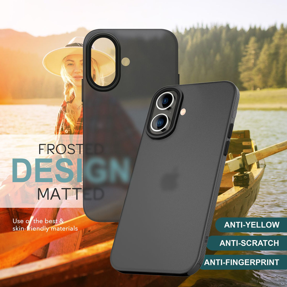 NALIA Silikonhülle für iPhone 16 – Matt & Griffig Soft-Touch – ASTRON (Flexibles TPU Case & Stoßfest) – Marke aus Berlin