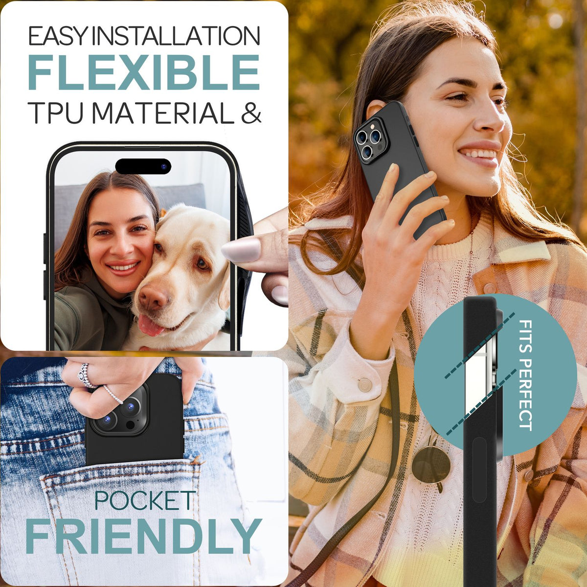 NALIA Silikonhülle für iPhone 16 Pro – Matt & Griffig Soft-Touch – ASTRON (Flexibles TPU Case & Stoßfest) – Marke aus Berlin