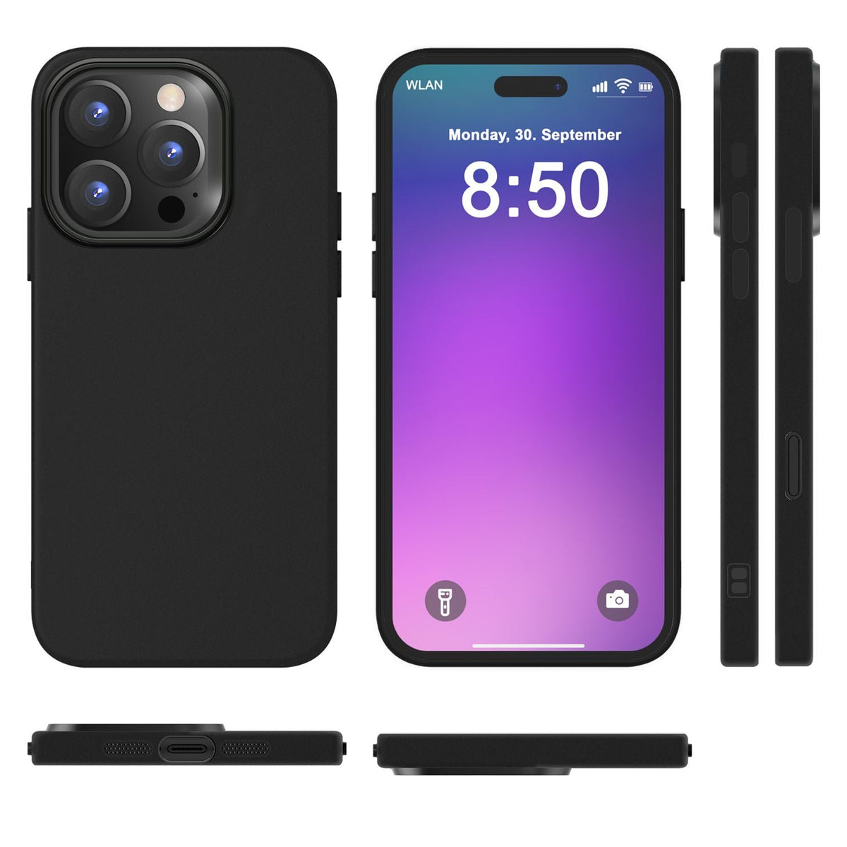 NALIA Silikonhülle für iPhone 16 Pro – Matt & Griffig Soft-Touch – ASTRON (Flexibles TPU Case & Stoßfest) – Marke aus Berlin