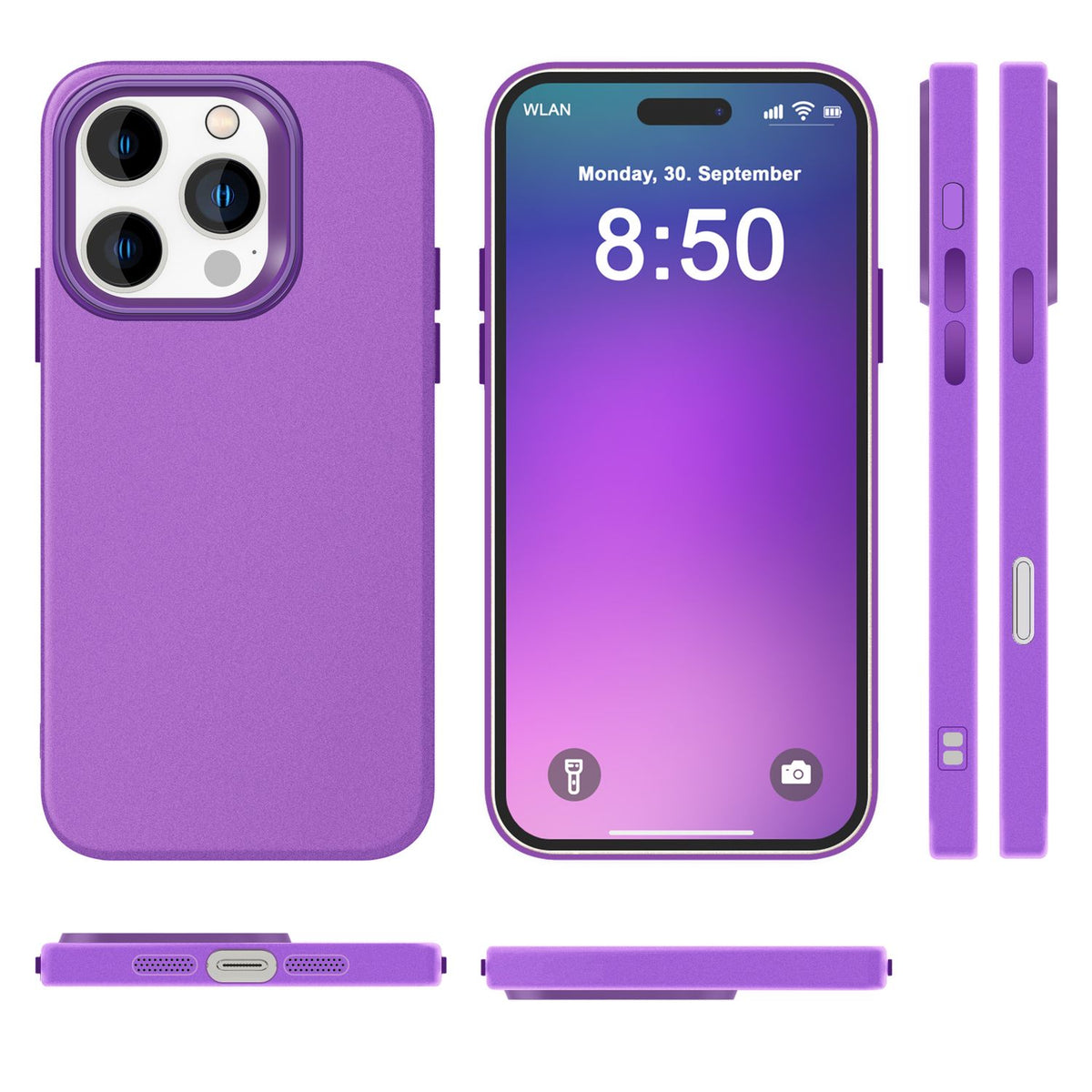 NALIA Silikonhülle für iPhone 16 Pro – Matt & Griffig Soft-Touch – ASTRON (Flexibles TPU Case & Stoßfest) – Marke aus Berlin
