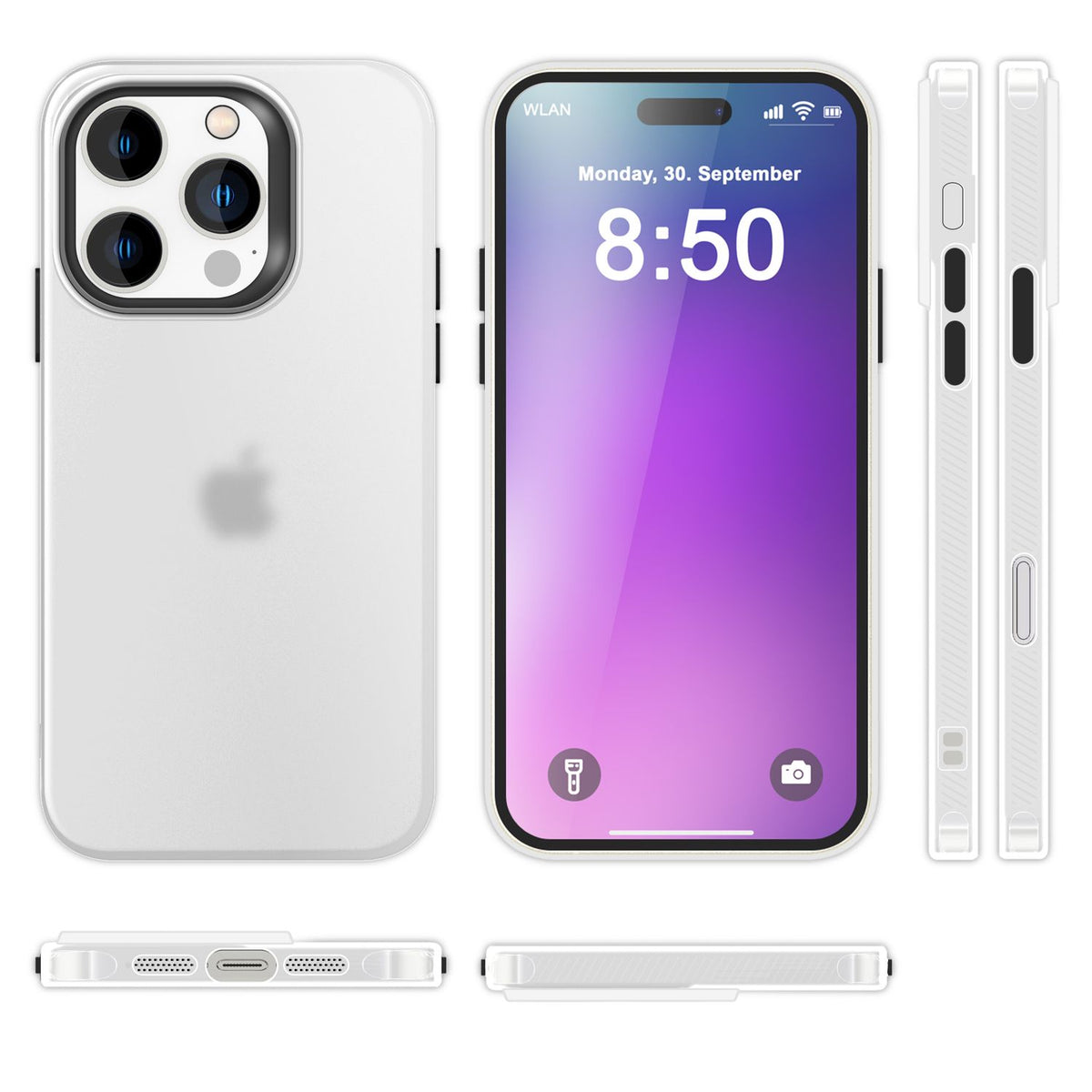 NALIA Silikonhülle für iPhone 16 Pro – Matt & Griffig Soft-Touch – ASTRON (Flexibles TPU Case & Stoßfest) – Marke aus Berlin