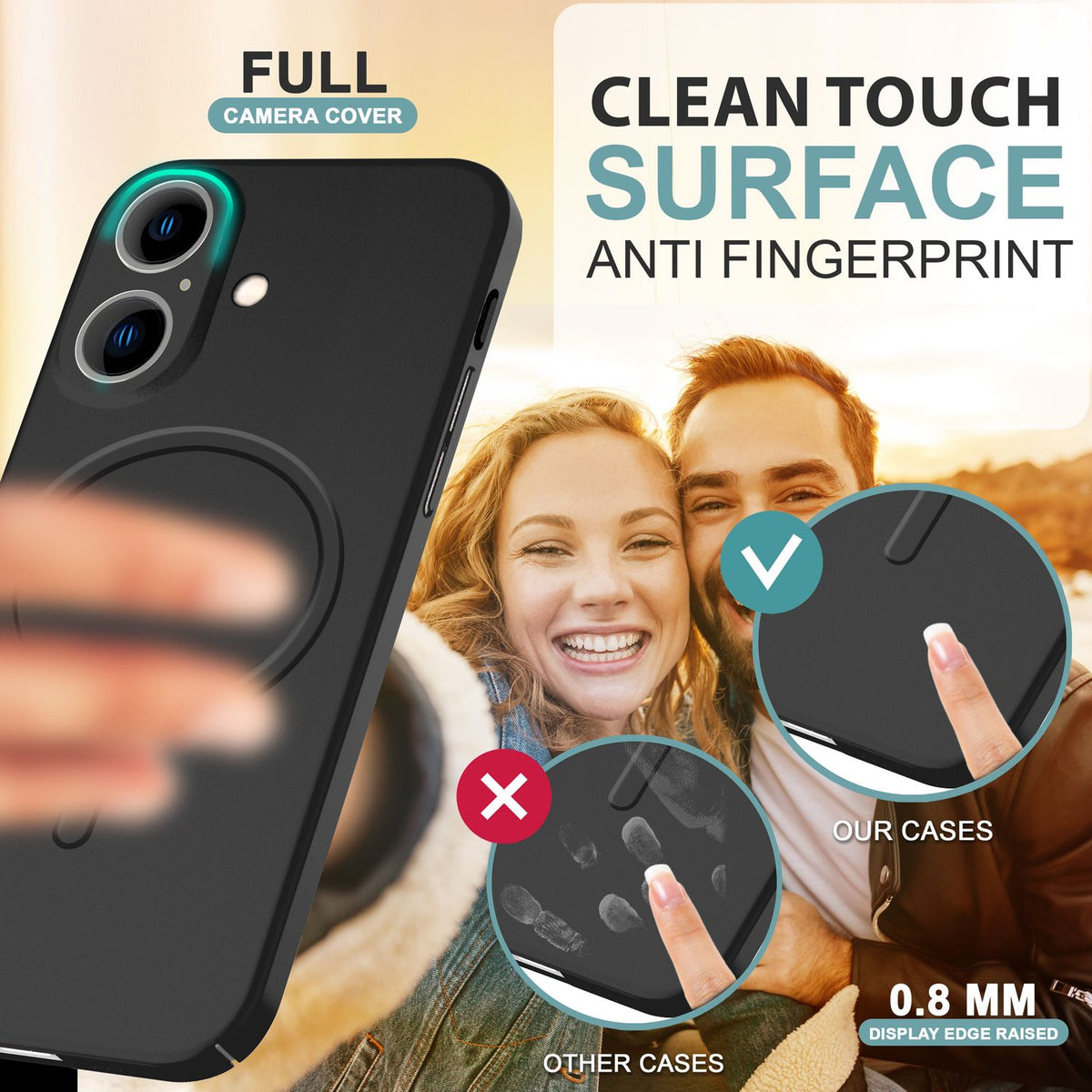 NALIA Ultra-Slim Hardcase für iPhone 16 – MagSafe kompatibel & 0.3mm Dünn – THINIX (Mattes & Schlankes Case) – Marke aus Berlin