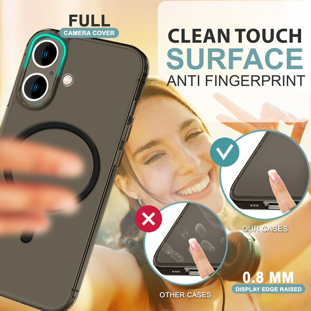 NALIA Ultra-Slim Hardcase für iPhone 16 – MagSafe kompatibel & 0.3mm Dünn – THINIX (Mattes & Schlankes Case) – Marke aus Berlin