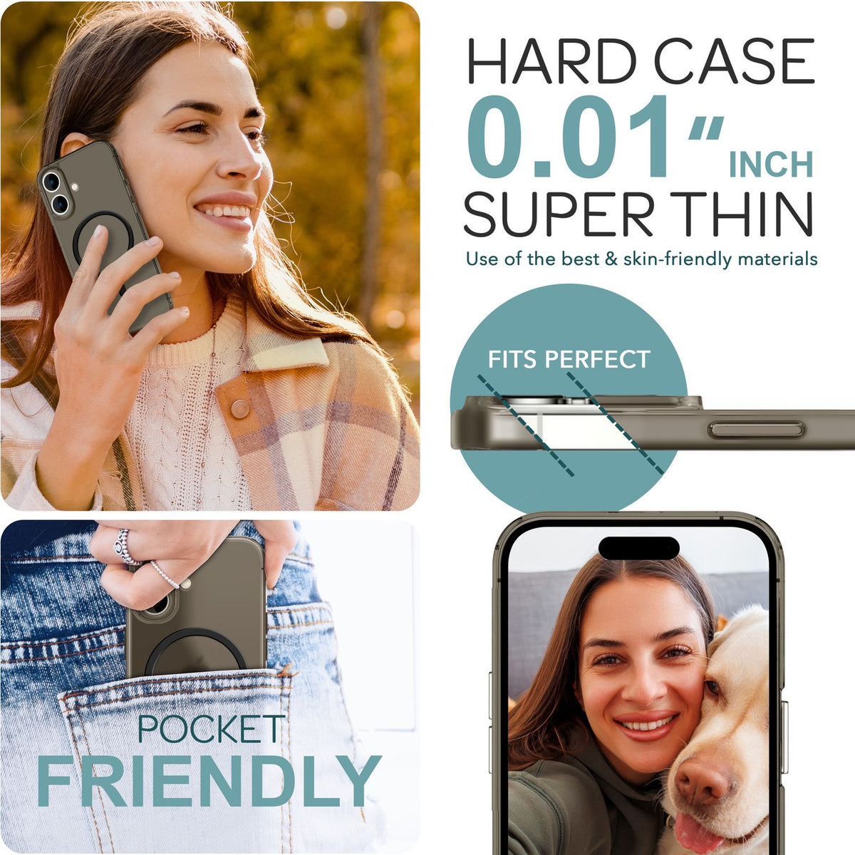 NALIA Ultra-Slim Hardcase für iPhone 16 – MagSafe kompatibel & 0.3mm Dünn – THINIX (Mattes & Schlankes Case) – Marke aus Berlin