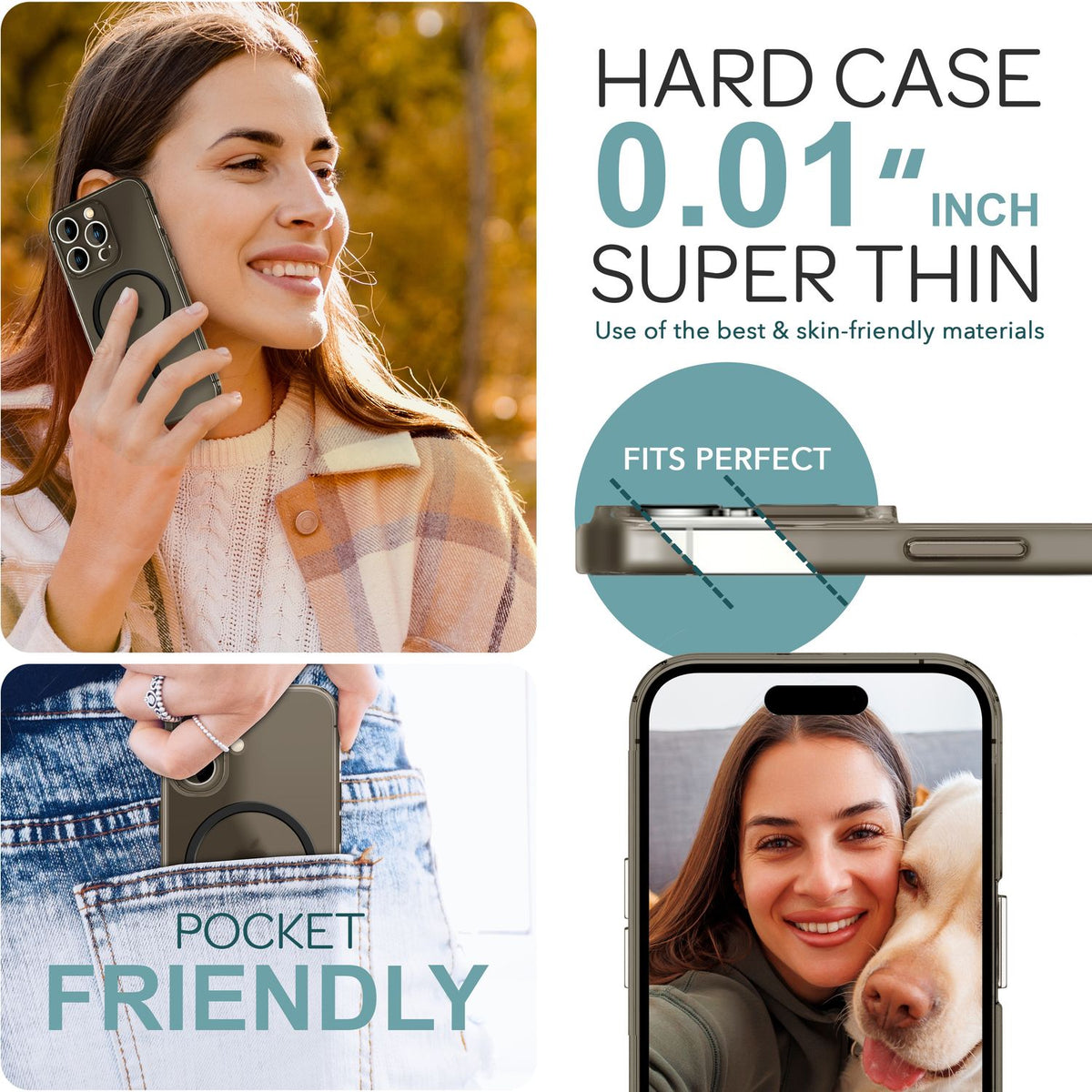 NALIA Ultra-Slim Hardcase für iPhone 16 Pro Max – MagSafe kompatibel & 0.3mm Dünn – THINIX (Mattes & Schlankes Case) – Marke aus Berlin
