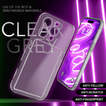 NALIA Neon Silikonhülle für iPhone 16 Pro – Kartenfach & Knallige Signal-Farbe – CARDPOP (Anti-Shock Handyhülle) – Marke aus Berlin