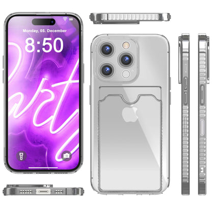 NALIA Neon Silikonhülle für iPhone 16 Pro – Kartenfach & Knallige Signal-Farbe – CARDPOP (Anti-Shock Handyhülle) – Marke aus Berlin