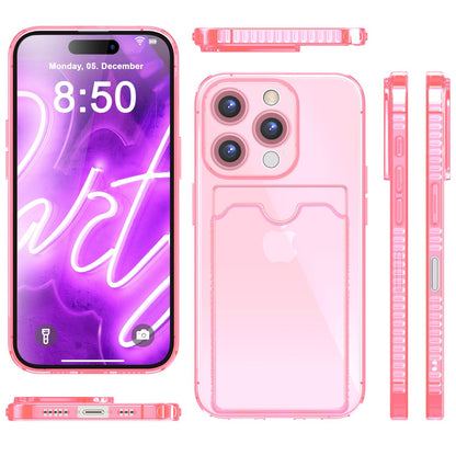 NALIA Neon Silikonhülle für iPhone 16 Pro – Kartenfach & Knallige Signal-Farbe – CARDPOP (Anti-Shock Handyhülle) – Marke aus Berlin