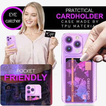 NALIA Neon Silikonhülle für iPhone 16 Pro Max – Kartenfach & Knallige Signal-Farbe – CARDPOP (Anti-Shock Handyhülle) – Marke aus Berlin