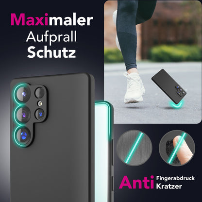 NALIA Silikonhülle für Samsung Galaxy S25 Ultra – Kameraschutz & Innenfutter – PHOENIX (Soft-Touch Case) – Marke aus Berlin