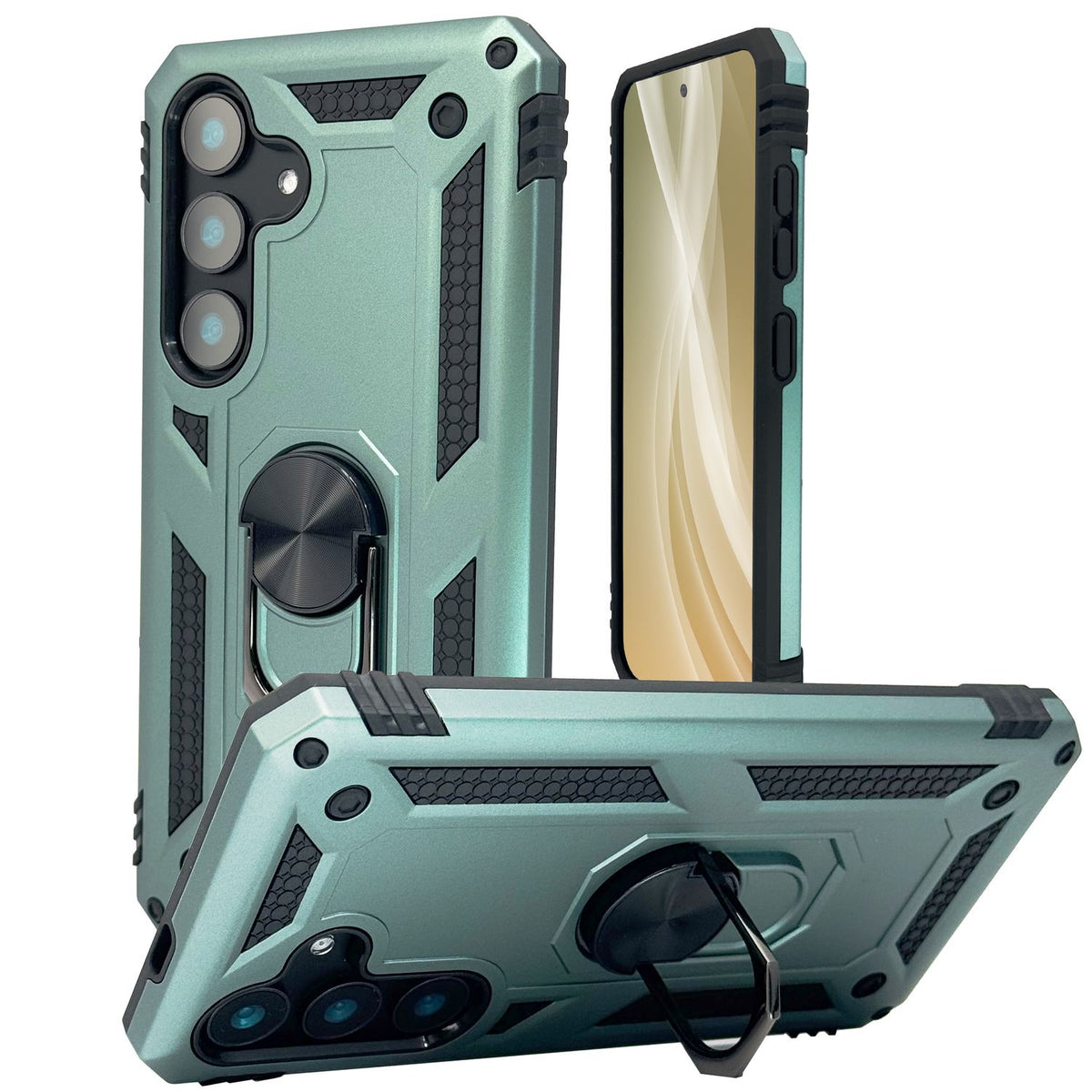 NALIA Panzerhülle für Samsung Galaxy S25 – Ring-Ständer 360° & Magnet-Halterung Kompatibel – RINGDEFEND (Stoßfestes Outdoor Case) – Marke aus Berlin
