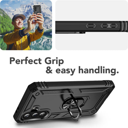 NALIA Panzerhülle für Samsung Galaxy A36 – Ring-Ständer 360° & Magnet-Halterung Kompatibel – RINGDEFEND (Stoßfestes Outdoor Case) – Marke aus Berlin