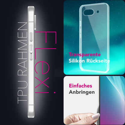 NALIA Transparente Silikonhülle für Google Pixel 9a – Anti-Gelb & Rutschfest – GLAZE (Handyhülle Kristallklar, Schlank & Stoßfest) – Marke aus Berlin