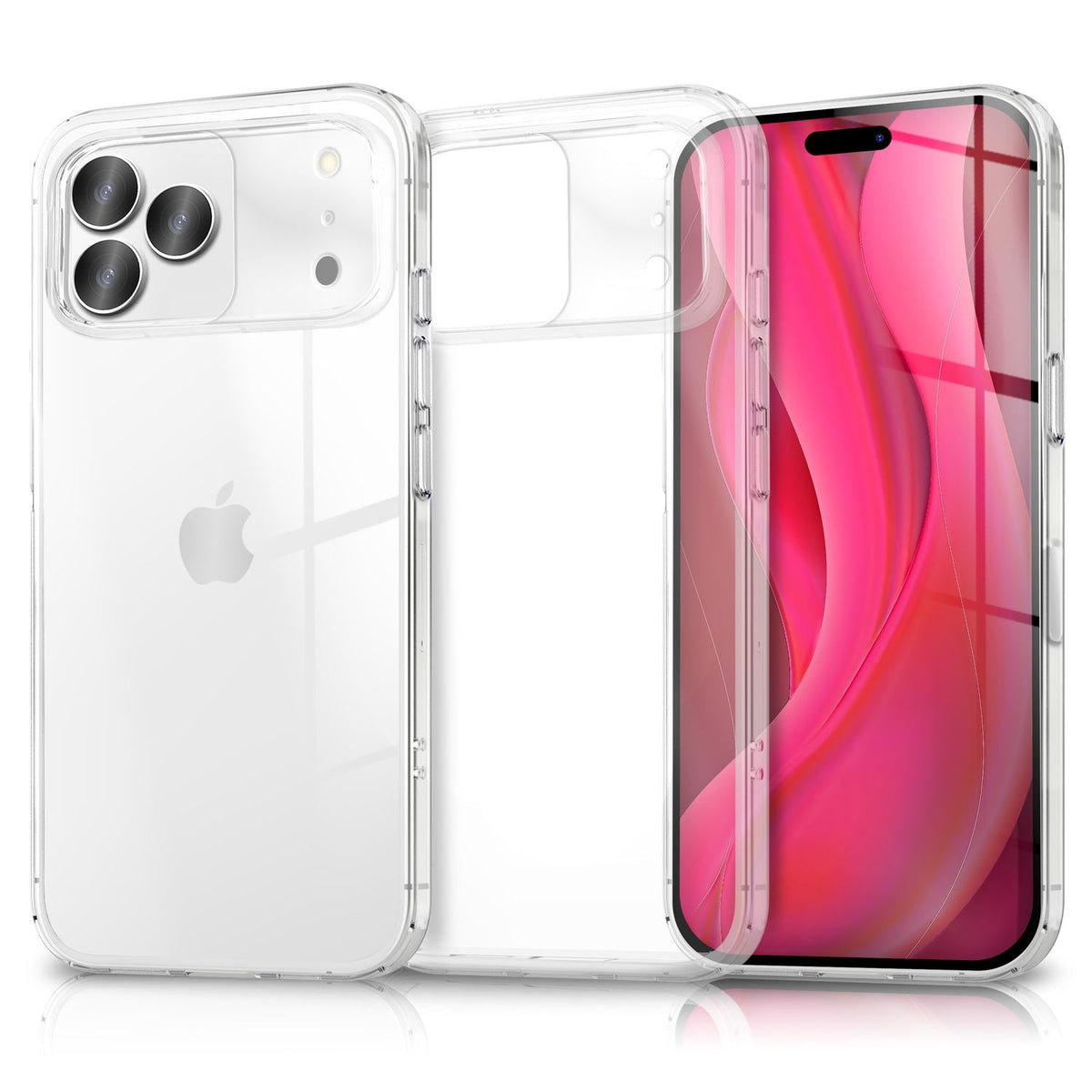 NALIA Transparente Silikonhülle für iPhone 18 Pro / 17 Pro – Anti-Gelb & Rutschfest – GLAZE (Handyhülle Kristallklar, Schlank & Stoßfest) – Marke aus Berlin