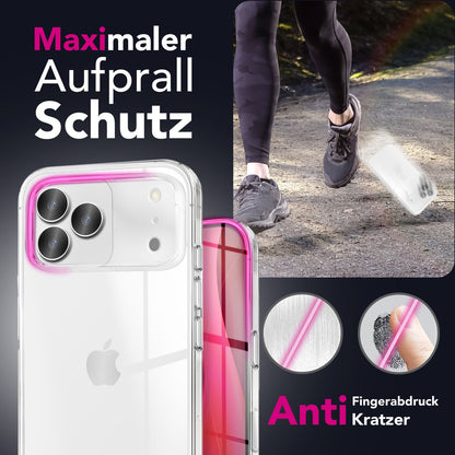 NALIA Transparente Silikonhülle für iPhone 18 Pro / 17 Pro – Anti-Gelb & Rutschfest – GLAZE (Handyhülle Kristallklar, Schlank & Stoßfest) – Marke aus Berlin