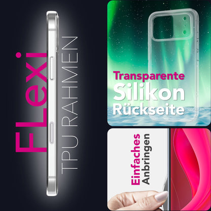 NALIA Transparente Silikonhülle für iPhone 18 Pro / 17 Pro – Anti-Gelb & Rutschfest – GLAZE (Handyhülle Kristallklar, Schlank & Stoßfest) – Marke aus Berlin