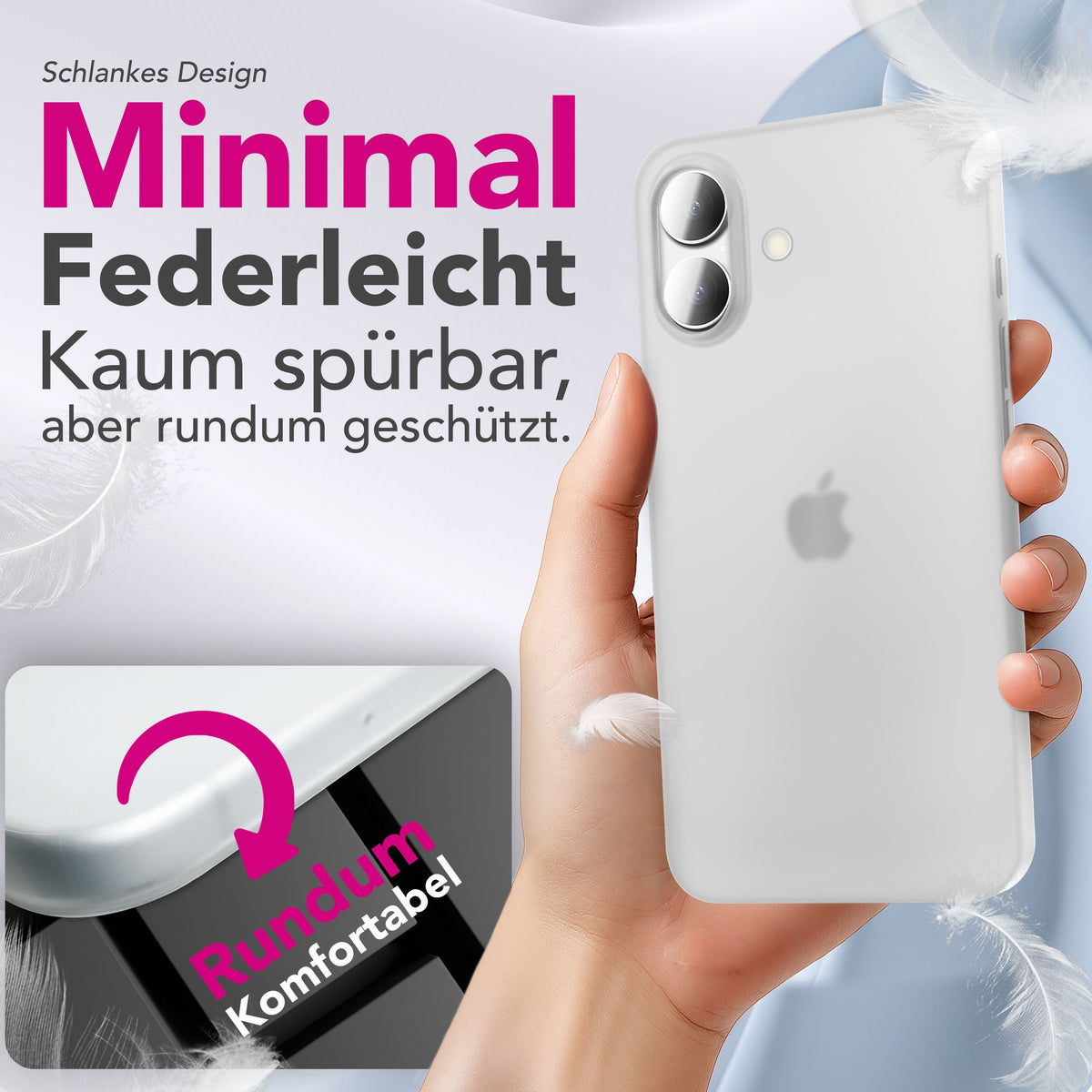 NALIA Ultra Slim Hardcase für iPhone 17 – Matt & 0.3mm Dünn – PHANTOM (Dünnes Cover & Kamera-Vollschutz) – Marke aus Berlin