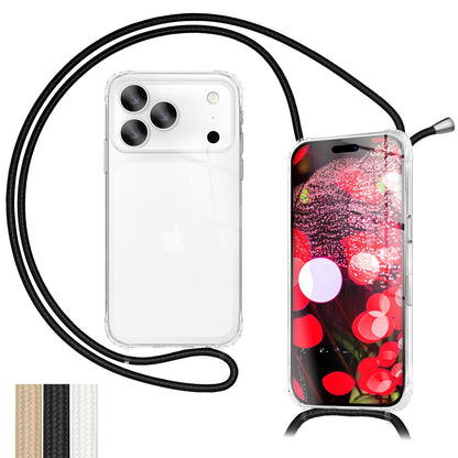 NALIA Handykette für iPhone 18 Pro / 17 Pro – Transparentes Hybrid-Case & Band – HANGIT PRO (Anti-Gelb Rückseite & Verstellbar) – Marke aus Berlin