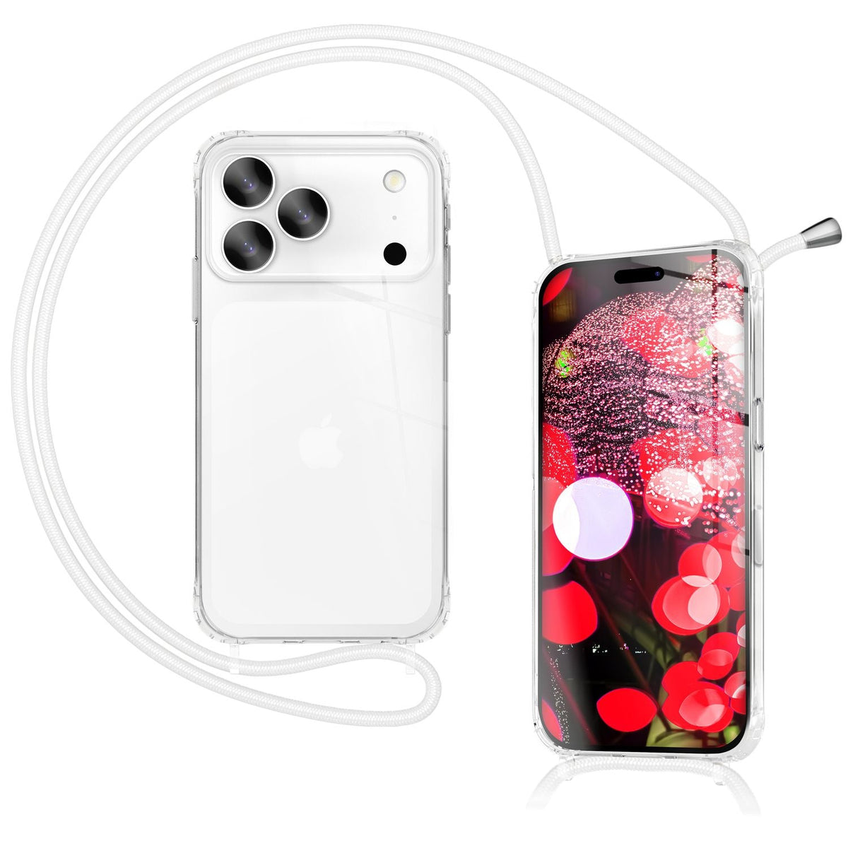 NALIA Handykette für iPhone 18 Pro / 17 Pro – Transparentes Hybrid-Case & Band – HANGIT PRO (Anti-Gelb Rückseite & Verstellbar) – Marke aus Berlin