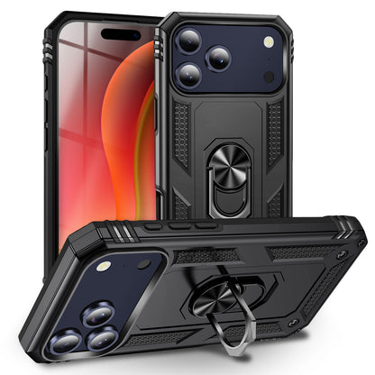 NALIA Panzerhülle für iPhone 18 Pro / 17 Pro – Ring-Ständer 360° & Magnet-Halterung Kompatibel – RINGDEFEND (Stoßfestes Outdoor Case) – Marke aus Berlin