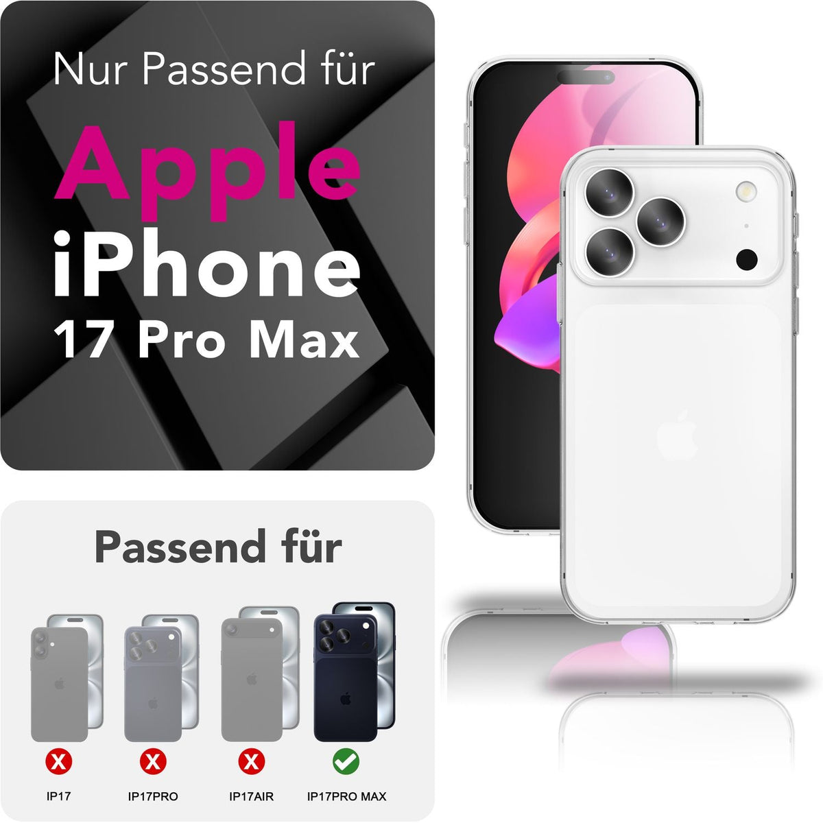 NALIA 360° Hülle für iPhone 18 Pro Max / 17 Pro Max – Vorne & Hinten Schutz – 360GUARD (Full-Body Case) – Marke aus Berlin