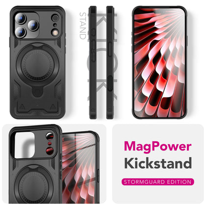 NALIA Magnetische Panzerhülle für iPhone 18 Pro / 17 Pro – Ring-Halterung 360° & MagSafe kompatibel – STORMGUARD (Outdoor Case) – Marke aus Berlin