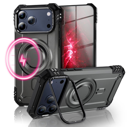 NALIA Magnetische Panzerhülle für iPhone 18 Pro / 17 Pro – MagSafe kompatibel & Kamera-Stand – GRANITE (Outdoor Schutzhülle Stoßfest) – Marke aus Berlin