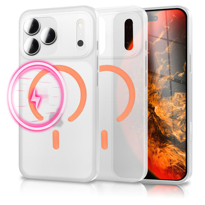 NALIA Ultra Slim Hardcase für iPhone 18 Pro / 17 Pro – MagSafe Kompatibel & Nachleuchtender Ring – THINIX GLOW (Matt-Transparent & 0,3mm Dünn) – Marke aus Berlin