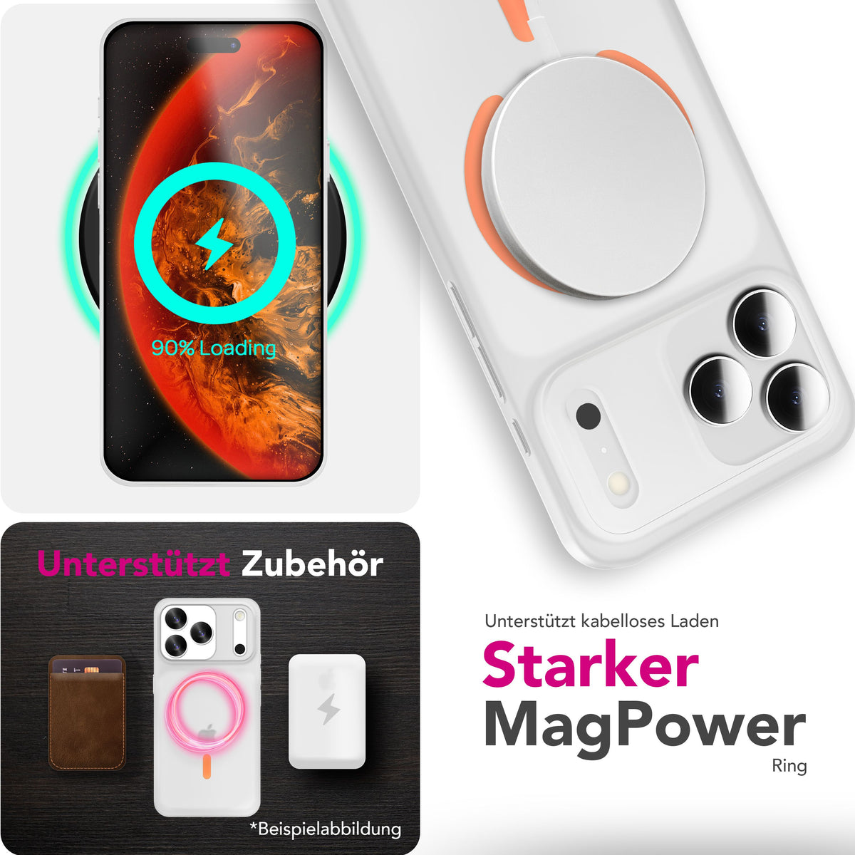 NALIA Ultra Slim Hardcase für iPhone 18 Pro / 17 Pro – MagSafe Kompatibel & Nachleuchtender Ring – THINIX GLOW (Matt-Transparent & 0,3mm Dünn) – Marke aus Berlin