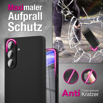 NALIA Matte Silikonhülle für Samsung Galaxy S26 – Slim, Schwarz & Rutschfest – STRIDER (Soft Case, Kameraschutz & Stoßfest) – Marke aus Berlin