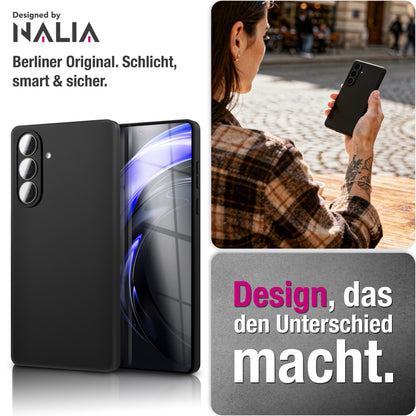 NALIA Matte Silikonhülle für Samsung Galaxy S26 – Slim, Schwarz & Rutschfest – STRIDER (Soft Case, Kameraschutz & Stoßfest) – Marke aus Berlin
