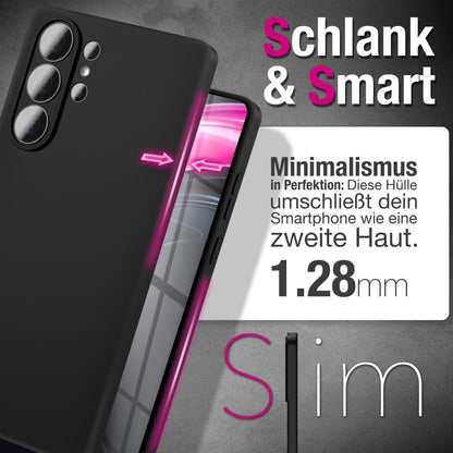 NALIA Matte Silikonhülle für Samsung Galaxy S26 Ultra – Slim, Schwarz & Rutschfest – STRIDER (Soft Case, Kameraschutz & Stoßfest) – Marke aus Berlin
