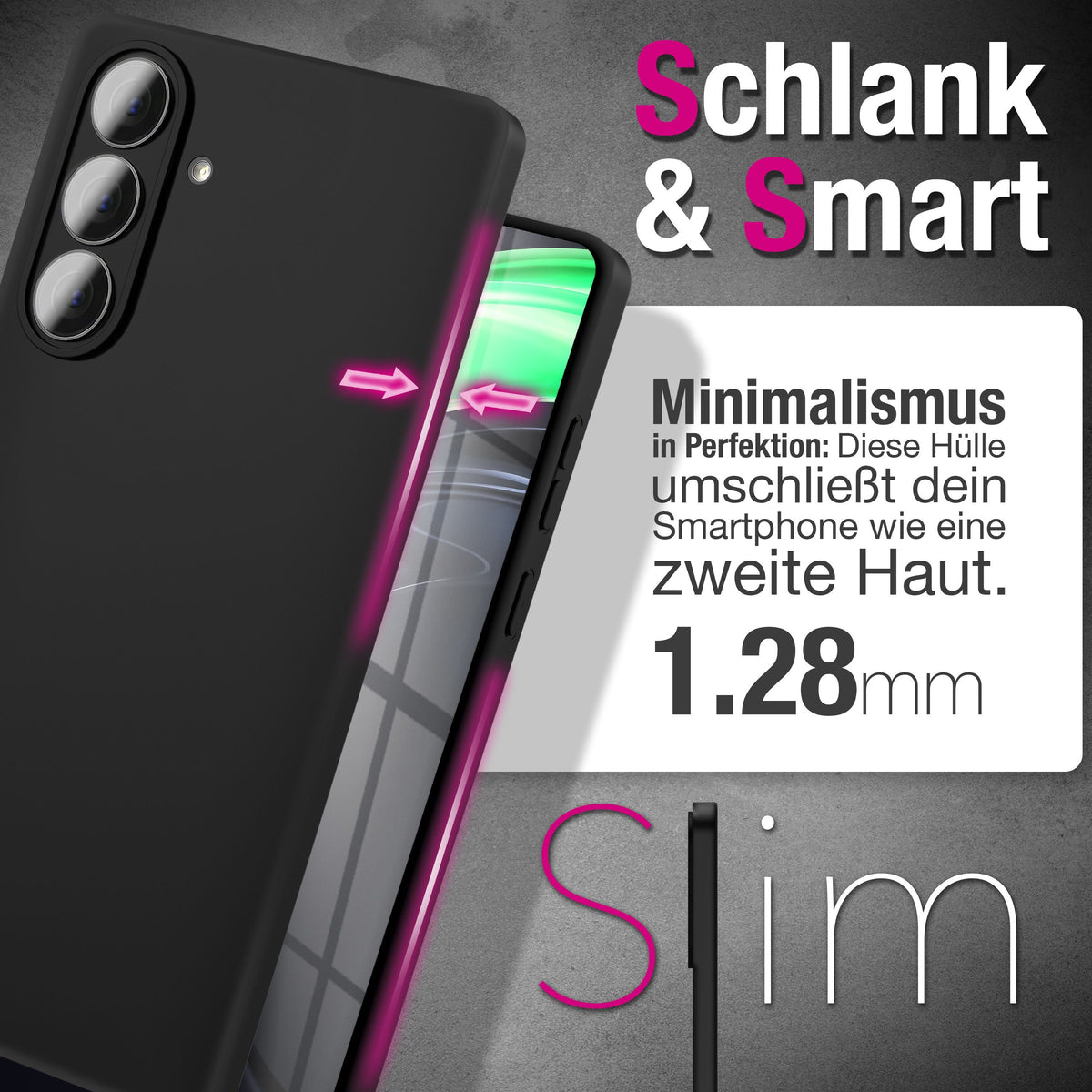 NALIA Matte Silikonhülle für Samsung Galaxy A37 – Slim, Schwarz & Rutschfest – STRIDER (Soft Case, Kameraschutz & Stoßfest) – Marke aus Berlin