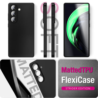 NALIA Matte Silikonhülle für Samsung Galaxy A37 – Slim, Schwarz & Rutschfest – STRIDER (Soft Case, Kameraschutz & Stoßfest) – Marke aus Berlin