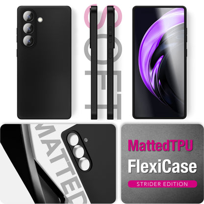 NALIA Matte Silikonhülle für Samsung Galaxy A57 – Slim, Schwarz & Rutschfest – STRIDER (Soft Case, Kameraschutz & Stoßfest) – Marke aus Berlin