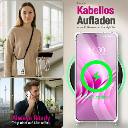 NALIA Handykette für Samsung Galaxy S26 Ultra – Transparentes Hybrid-Case & Band – HANGIT PRO (Anti-Gelb Rückseite & Verstellbar) – Marke aus Berlin