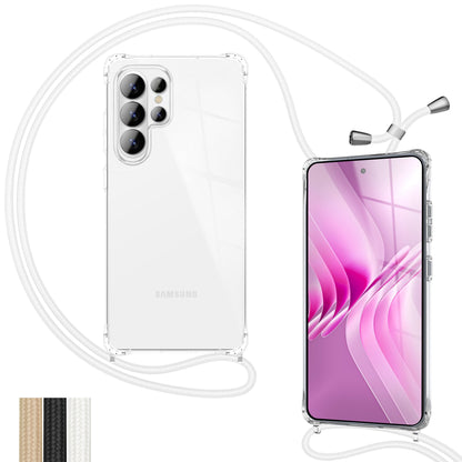 NALIA Handykette für Samsung Galaxy S26 Ultra – Transparentes Hybrid-Case & Band – HANGIT PRO (Anti-Gelb Rückseite & Verstellbar) – Marke aus Berlin